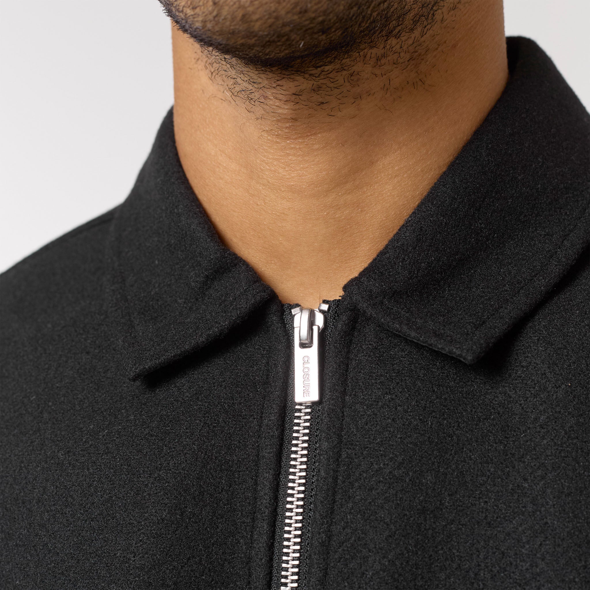 Faux Wool Zip Jacket | Black - Image 4