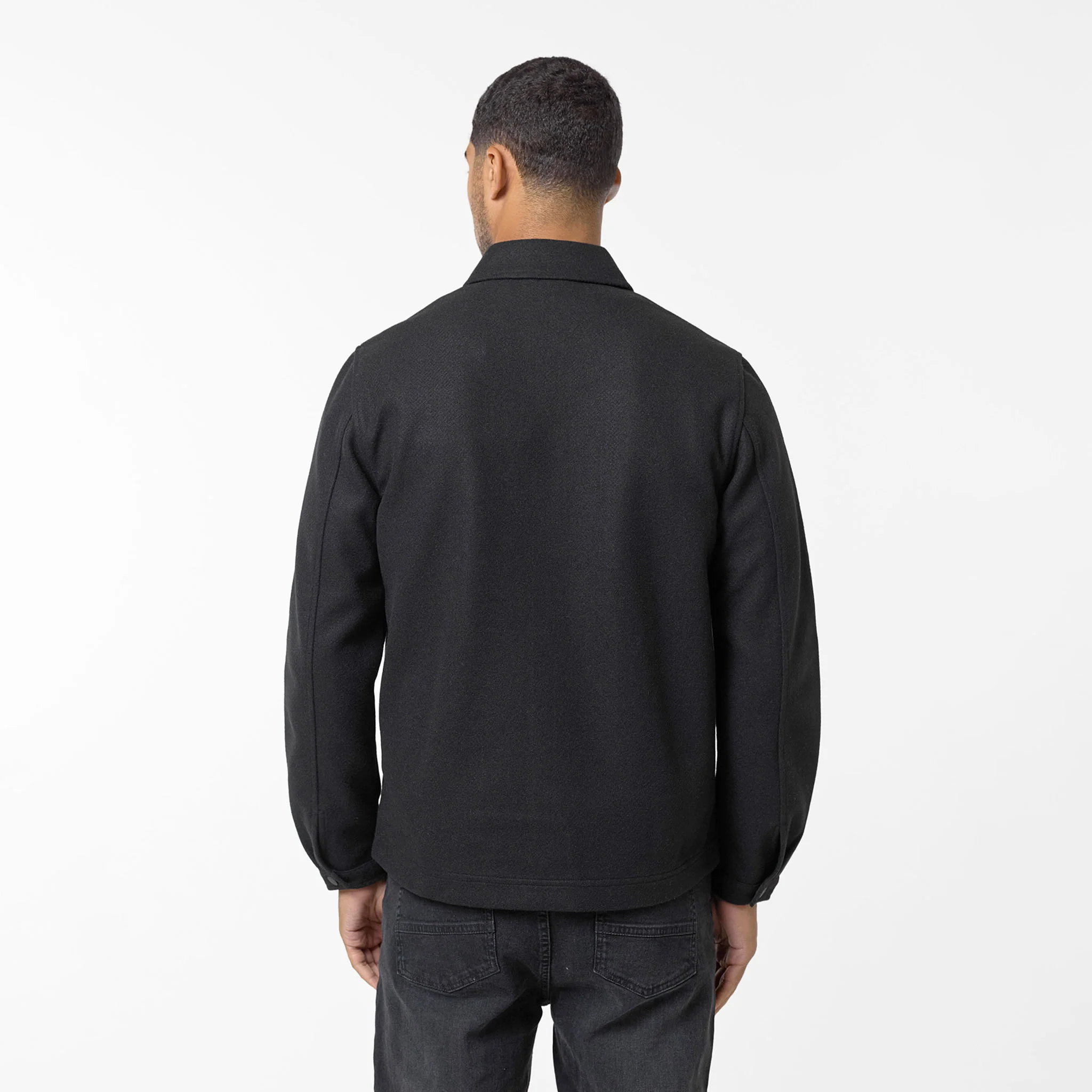 Faux Wool Zip Jacket | Black - Image 9