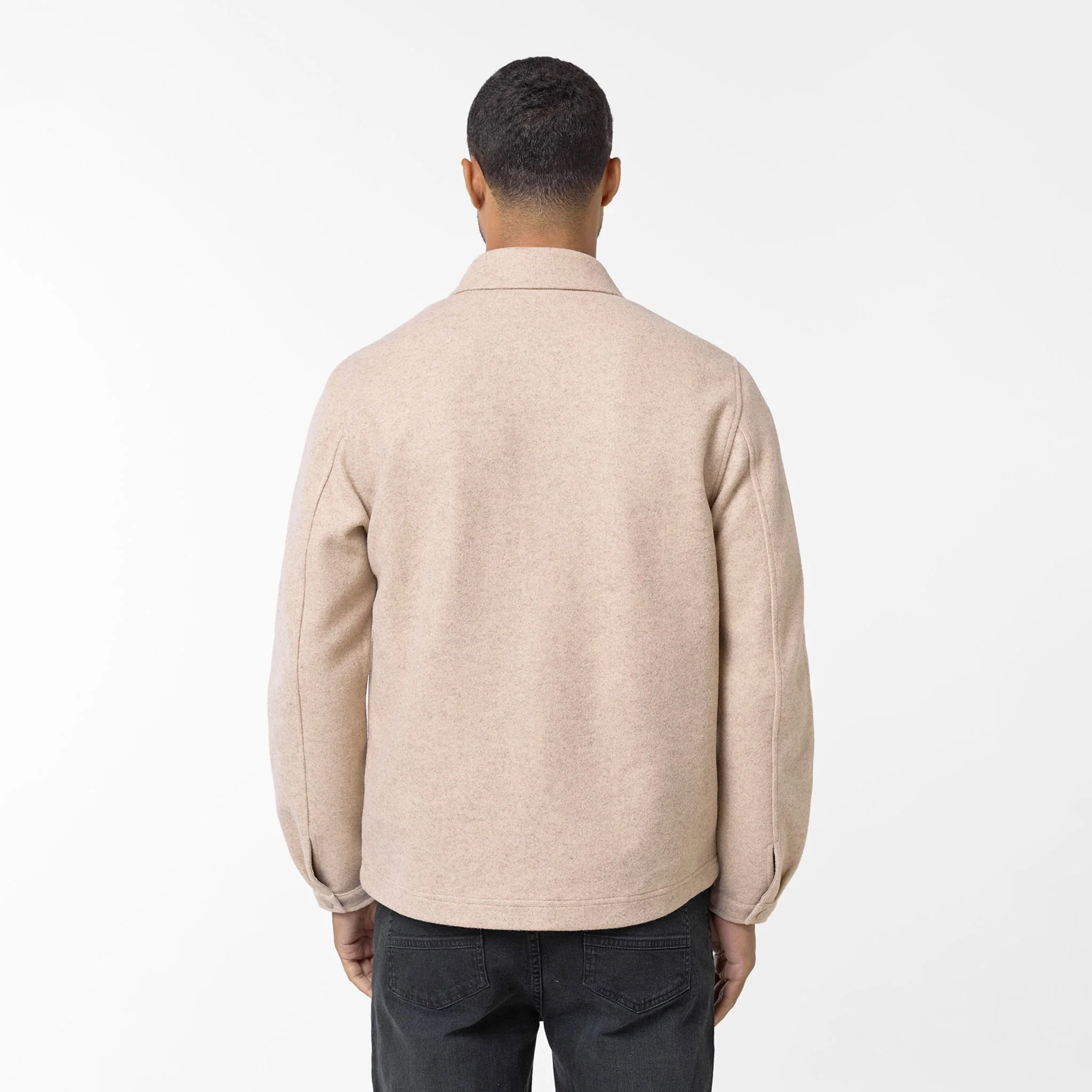 Faux Wool Zip Jacket | Stone - Image 11